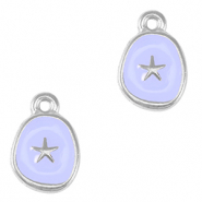 Ciondoli di metallo DQ stella marina argento antico-viola lavanda (privo di nichel)