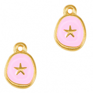 Ciondoli di metallo DQ stella marina oro-rosa lilla (privo di nichel)