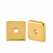 Perline di metallo DQ disco cuadrato 7mm oro (privo di nichel)