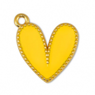 Ciondoli di metallo DQ cuore giallo-oro (privo di nichel)