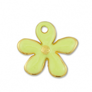 Ciondoli di metallo DQ fiore oro-giallo lime (privo di nichel)