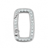 Componenti colorati anello brisé portachiavi rettangolo argento