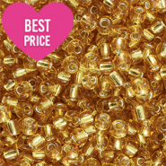 Perline di vetro rocailles 12/0 (2mm) oro giallo chiaro rivestimento argentato