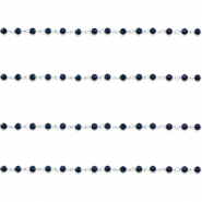 Componenti in acciaio inossidabile catena a rol&ograve; tonda argento-blu scuro