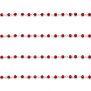 Componenti in acciaio inossidabile catena a rol&ograve; tonda argento-rosso