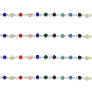 Componenti in acciaio inossidabile catena a rol&ograve; tonda argento-multicolore