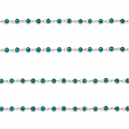 Componenti in acciaio inossidabile catena a rol&ograve; tonda oro-turchese blu