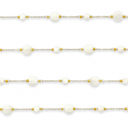 Componenti in acciaio inossidabile catena a rol&ograve; tonda oro-biancastro