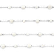 Componenti in acciaio inossidabile catena a rol&ograve; tonda argento-biancastro