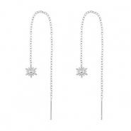 Orecchini in acciaio inossidabile sole argento