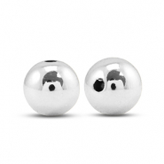 Perline metallizzate tonde 12mm argento metallico