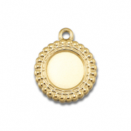 BY31® Ciondoli in acciaio inossidabile con castone per SS34 fondo piatto oro