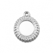 BY31® Ciondoli in acciaio inossidabile con castone per SS34 fondo piatto argento