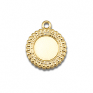 BY31® Ciondoli in acciaio inossidabile con castone per SS20 fondo piatto oro