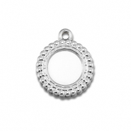 BY31® Ciondoli in acciaio inossidabile con castone per SS20 fondo piatto argento