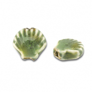 Perline di ceramica conchiglia verde chiaro