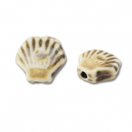 Perline di ceramica conchiglia marrone chiaro