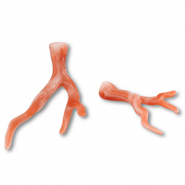 Ciondoli in acrilico corallo marrone-bianco marmo