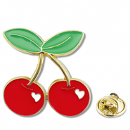 Pins ciliegie rosso-verde-oro