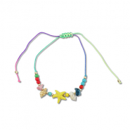 Braccialetti alla moda perline miste multicolore-oro