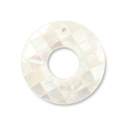 Pendenti di conchiglia donut bianco (colore naturale)
