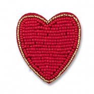 Broches cuore rosso-oro