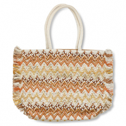BY31&reg; Borsa da spiaggia beige-marrone-oro