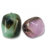 Perline in acrilico ovale multicolore marrone-verde-viola