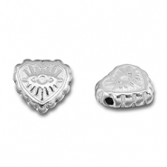 Perline in acciaio inossidabile cuore Occhio della Provvidenza argento