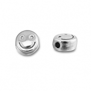 Perline in acciaio inossidabile smiley argento