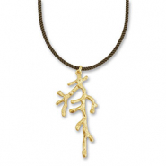 Collane accattivanti cordino con corallo verde scuro-oro