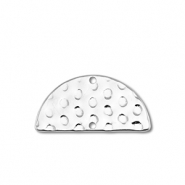 Ciondoli / distanziatore in acciaio inossidabile semi-rotondo argento