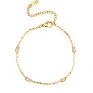 Bracciali in acciaio inossidabile cristallo oro