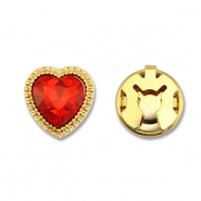Copri bottoni in ottone Eco-brass® cuore oro-rosso