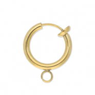 Componenti in acciaio inossidabile orecchini a cerchio clip con anellino 14mm oro