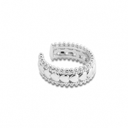Orecchini in acciaio inossidabile ear cuff cuore argento