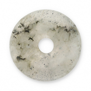 Perline in pietra naturale Agata donut 16mm trasparente grigio-nero