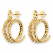 Orecchini in acciaio inossidabil serpente oro