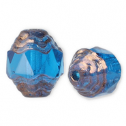 Perline Rep. Ceca FPB ovale 7x6mm aqua-bronze