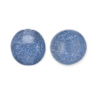 Perline in acrilico con glitterato 12 mm blu montana-argento