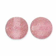 Perline in acrilico con glitterato 12 mm rosa malva-argento