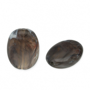 Perline in acrilico ovale grigio scuro-bianco