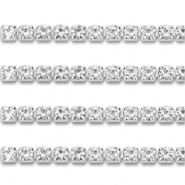 Catena strass in acciaio inossidabile 2mm argento-cristallo