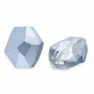 Perline sfaccettate fashion esagono blu-effetto perlato
