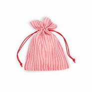 Sacchetto per gioielli con linee rosso-bianco