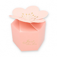 Confezione regalo fiore "Just for you" rosa chiaro-oro