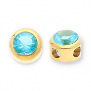 Perline in acciaio inossidabile rondella con strass oro-blu