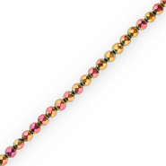 Perline di ematite 6 mm sfaccettata tonda rosa-giallo-rivestimento AB