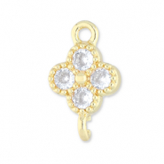 Metallo TQ in ottone distanziatore quadrifoglio oro-trasparente