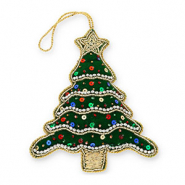 Pendenti trendy albero di natale verde-oro-argento-multicolore